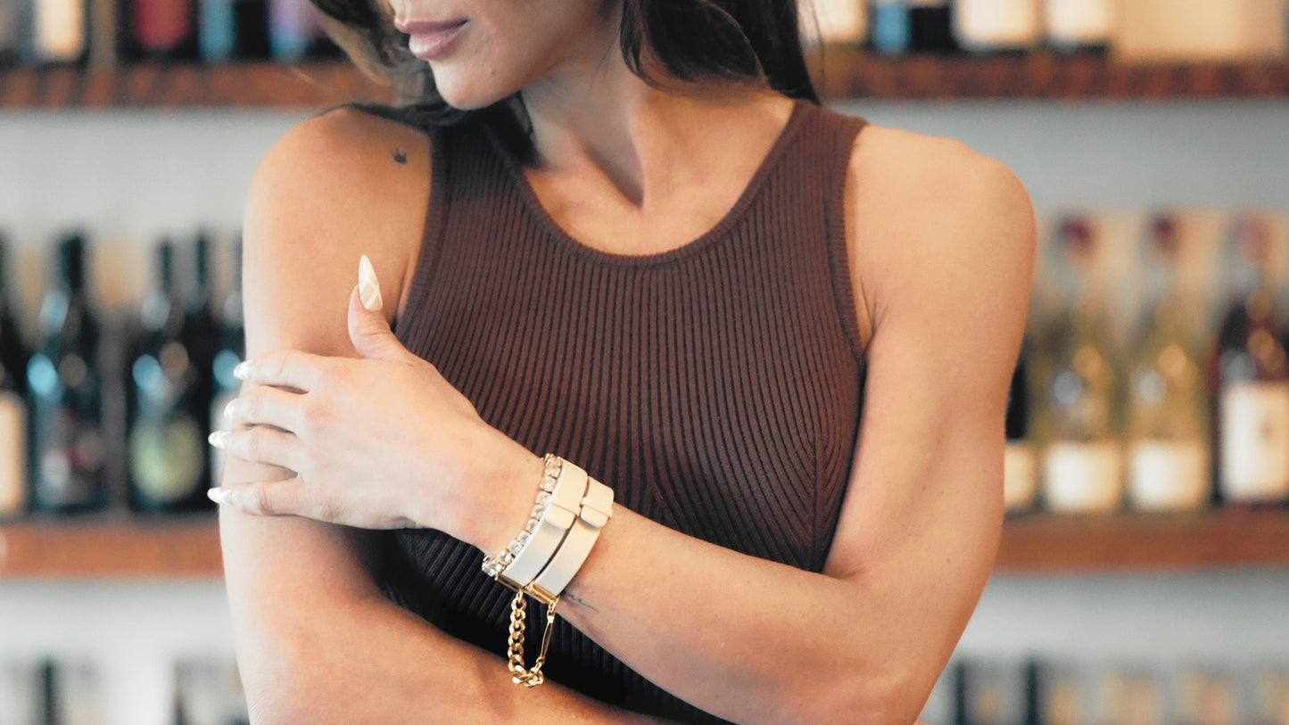 ID Cuffs- Beige and Gold