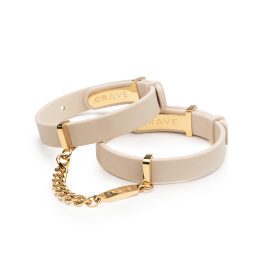 ID Cuffs- Beige and Gold